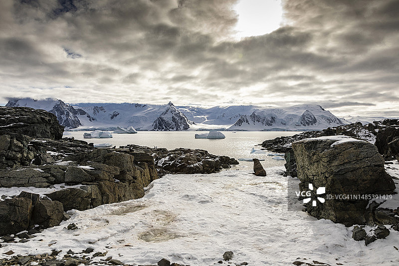 南极半岛马蹄岛图片素材