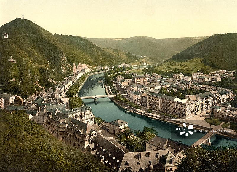 德国巴特埃姆斯历史照片（19世纪90年代数字修复版）图片素材