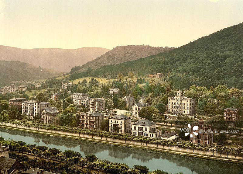 德国巴特埃姆斯历史照片（19世纪90年代数字修复版）图片素材