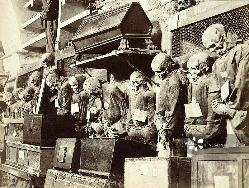 巴勒莫嘉布遣会地下墓穴图片素材