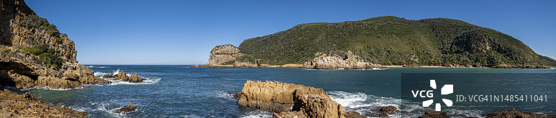 克尼斯纳岬角、泻湖入口、岩石海岸,克尼斯纳,花园大道,西开普省,南非图片素材