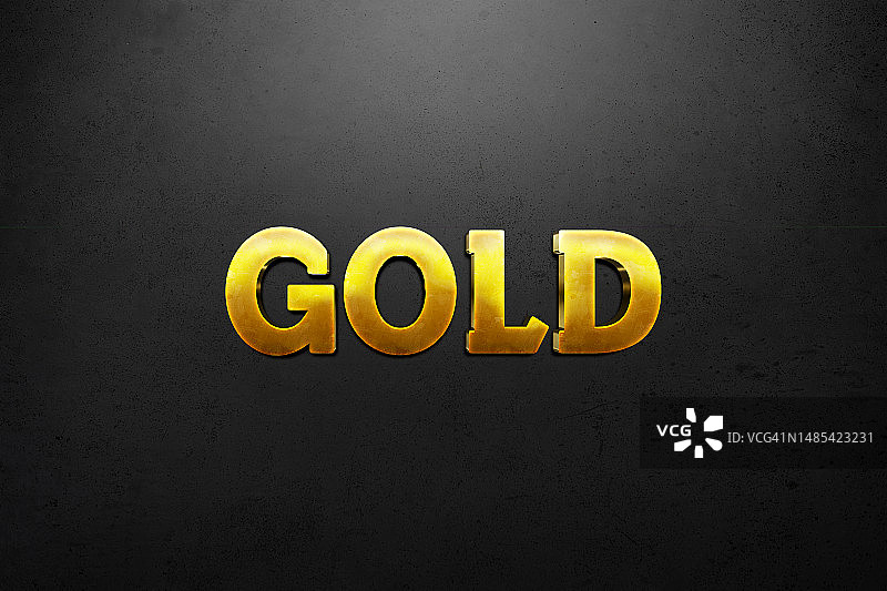 黑色背景上的“金色”字样图片素材
