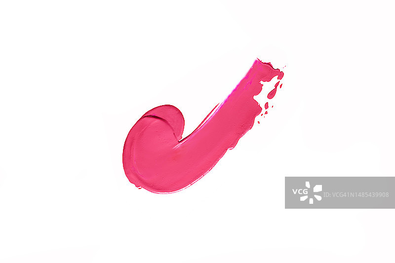 白色背景上的红色粉色品红色口红涂抹图片素材
