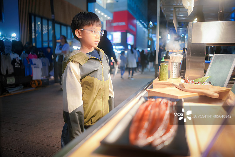 明洞的食品摊位图片素材