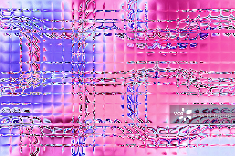 抽象万花筒马赛克玻璃扭曲粉紫色图案背景，紫色粉色方形图片素材