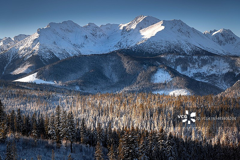 波兰冬季塔特拉山峰图片素材