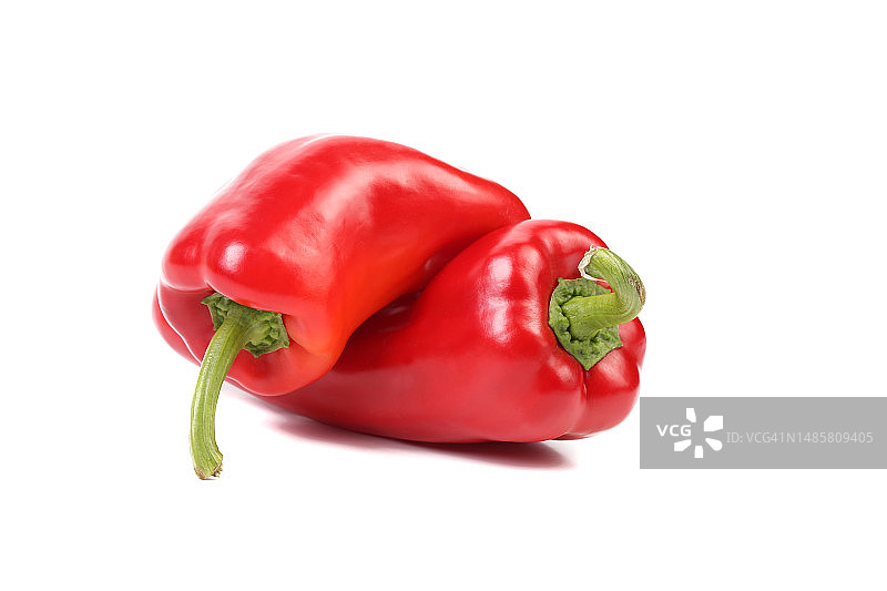 白色背景上的红色甜椒特写，摩尔多瓦图片素材