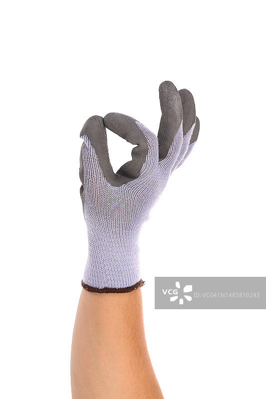 做出OK手势的戴手套的手（摩尔多瓦）图片素材