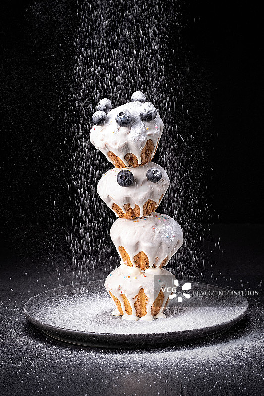 堆叠的松饼特写图片素材