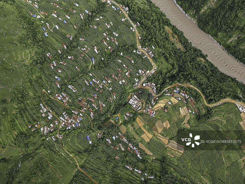 尼泊尔多地无人机照片图片素材