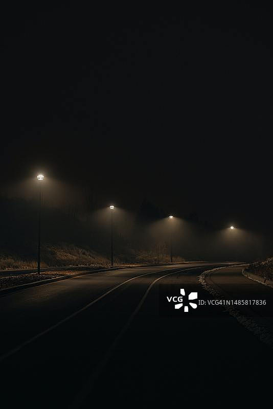 印度赖布尔区夜空下的空旷道路图片素材