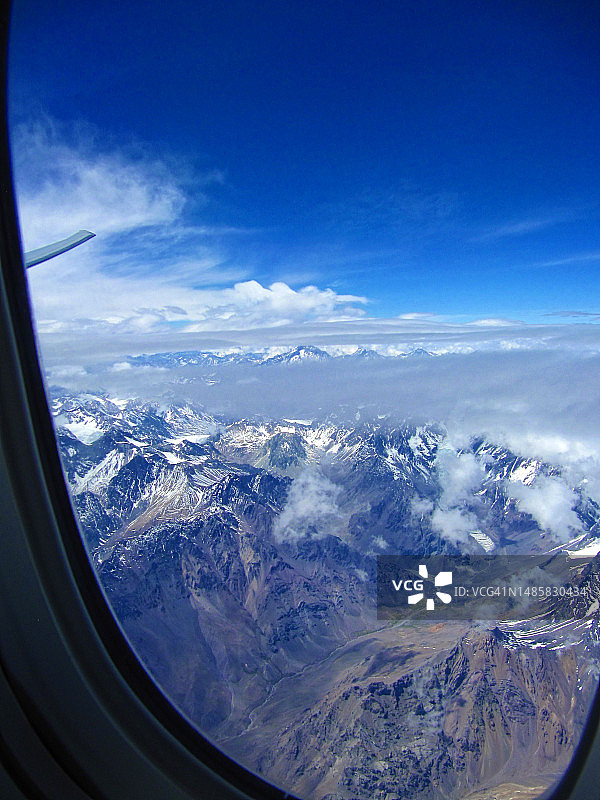 智利雪山航拍图片素材