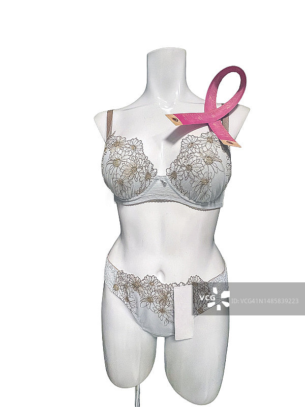 穿粉色丝带内衣的躯干图片素材