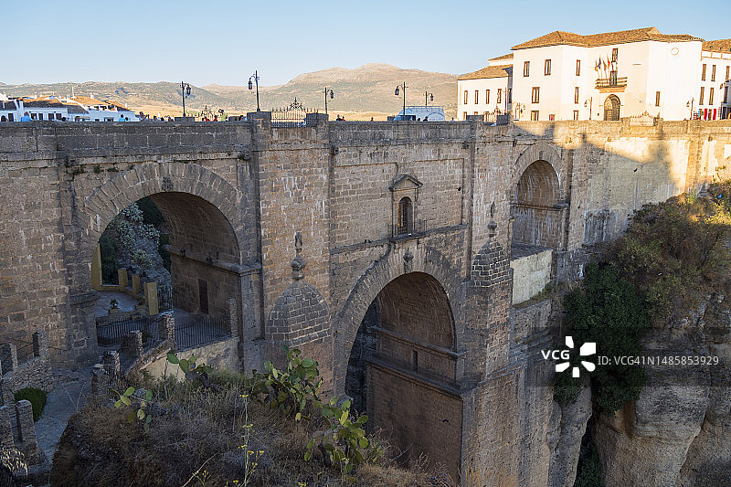 西班牙马拉加龙达古石桥景观图片素材