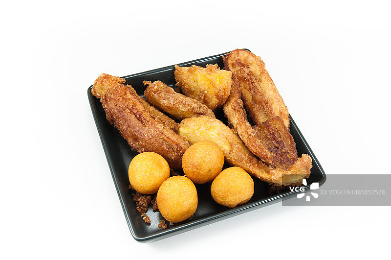 炸香蕉，黑白背景图片素材