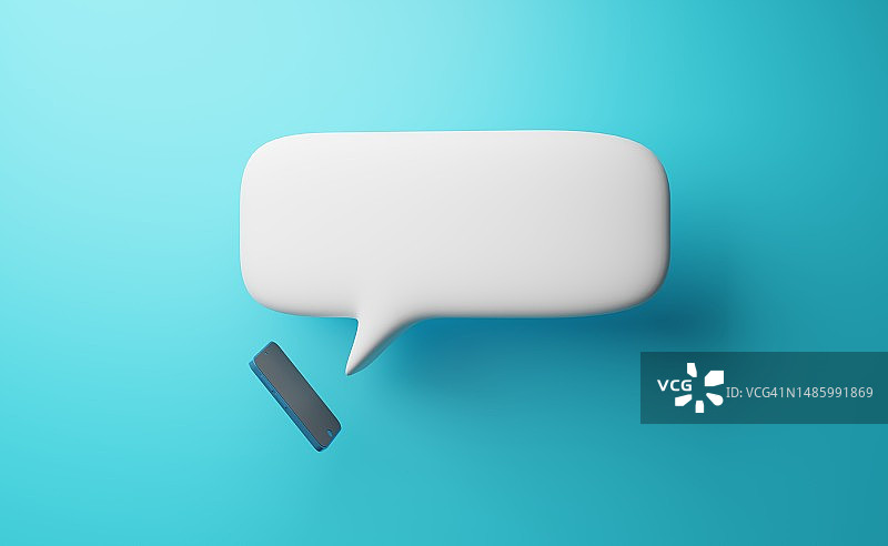 发送手机消息模板概念，3D渲染图片素材