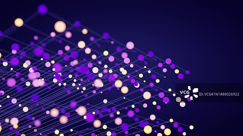 带发光点的线条结构图片素材