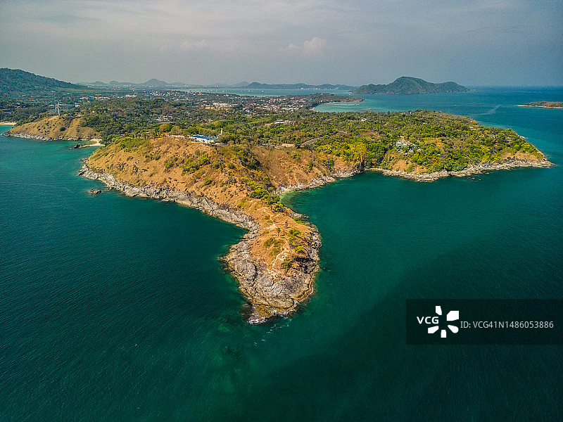 普吉岛神仙半岛航拍：泰国最美日落观景点图片素材