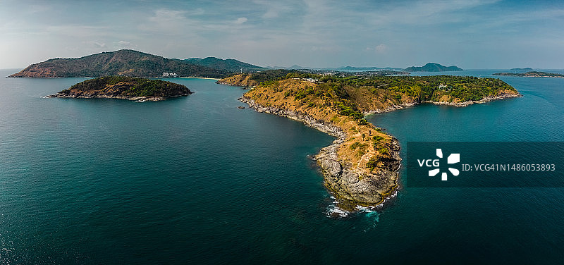 普吉岛神仙半岛航拍：泰国最美日落观景点图片素材