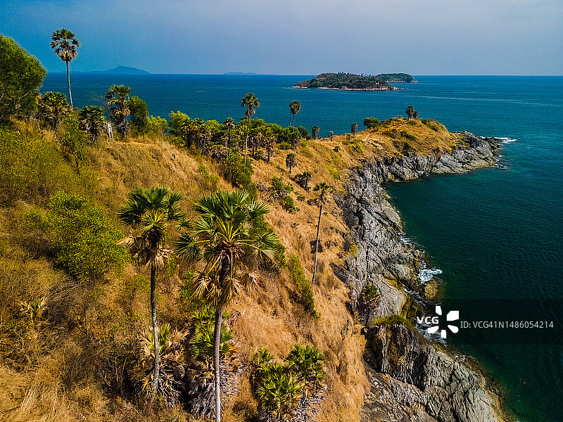 普吉岛神仙半岛航拍：泰国最美日落观景点图片素材