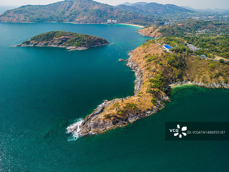 普吉岛神仙半岛航拍：泰国最美日落观景点图片素材