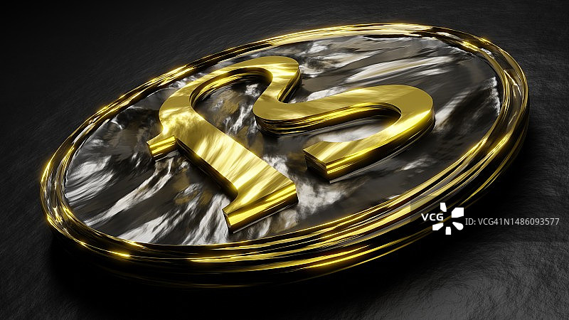 带有字母ß (Eszett)的通用硬币，象征德语图片素材