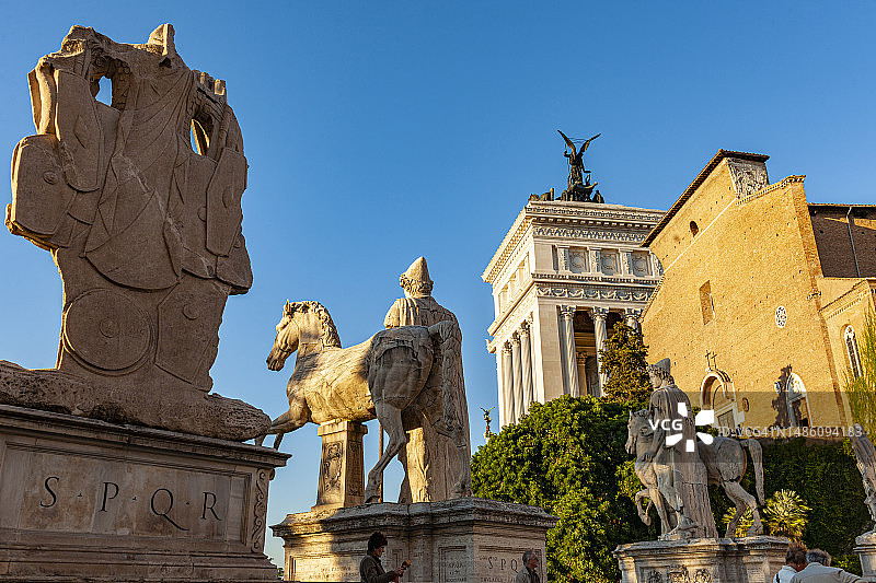 意大利罗马卡比托利欧广场的波吕克斯雕像图片素材