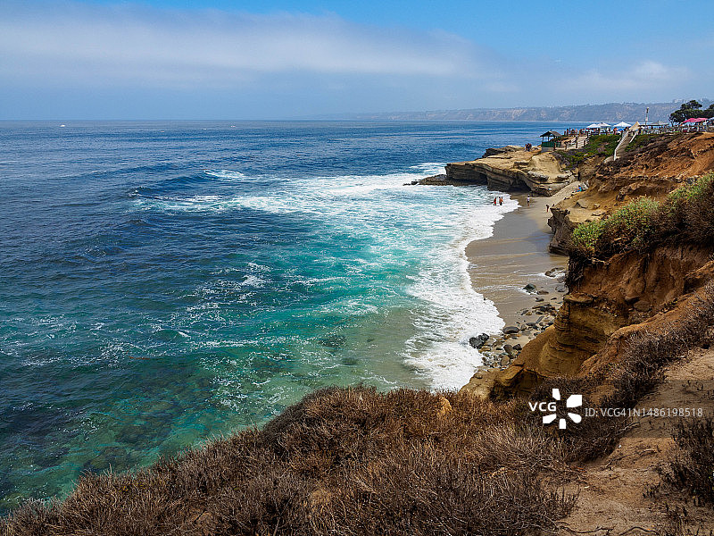 加利福尼亚州拉霍亚崎岖的海岸线图片素材