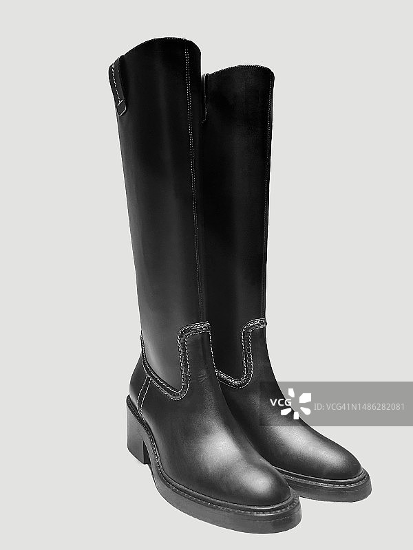 黑色皮革长靴图片素材