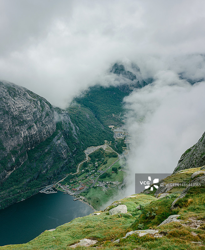 挪威峡湾高角度美景图片素材