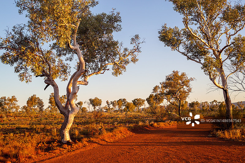 澳大利亚红色沙土砾石路图片素材