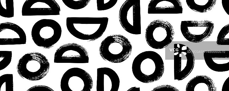 粗线条半圆形圆形无缝图案图片素材