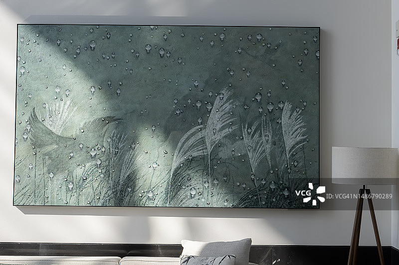 明亮现代住宅的开放式极简主义客厅图片素材