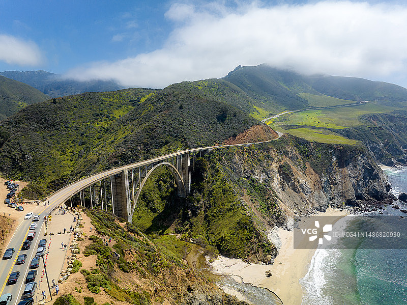 加州太平洋海岸公路上的比克斯比大桥图片素材