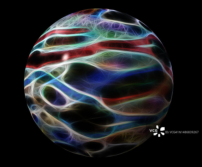 奇异的彩色行星状球体图片素材