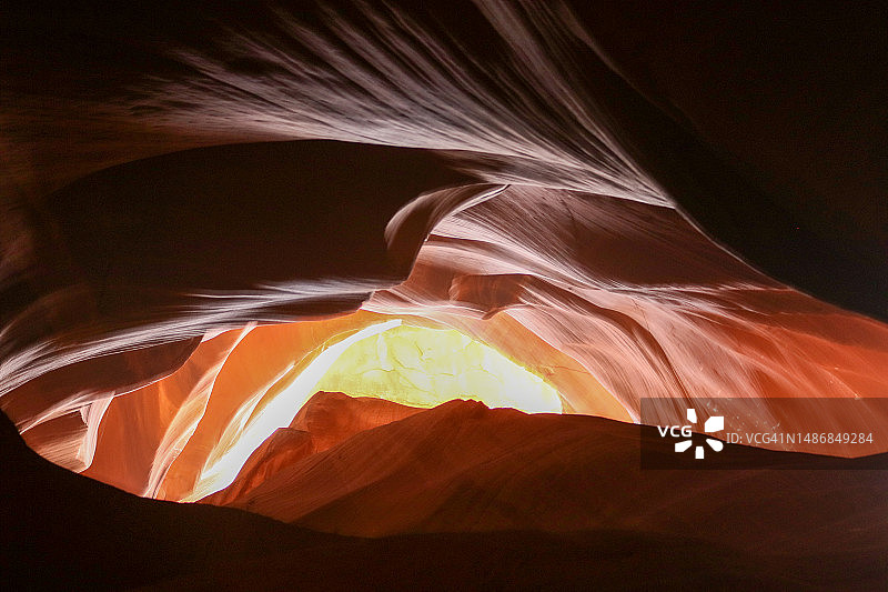 羚羊峡谷上游的狭缝开口图片素材