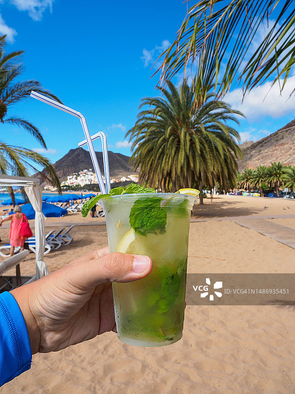 特内里费岛拉斯特雷西塔斯海滩的莫吉托图片素材