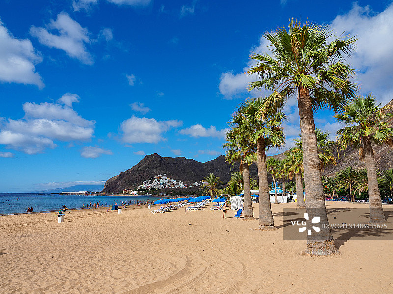 特内里费岛的特雷西塔斯海滩（加那利群岛最大）图片素材