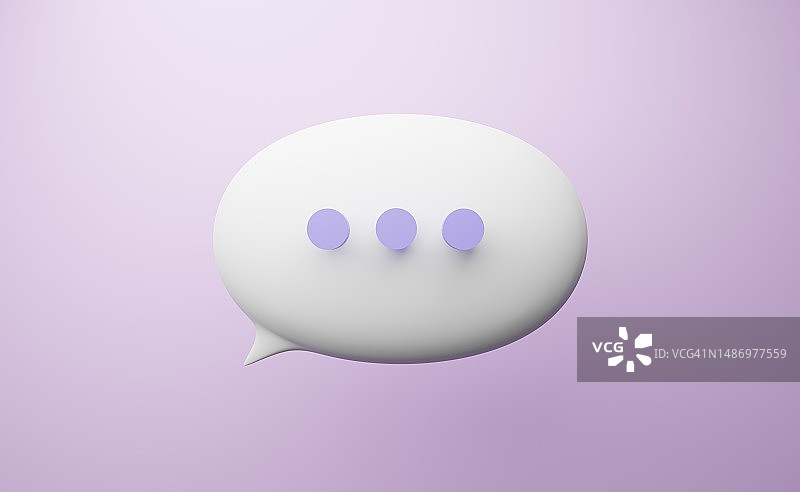 紫色背景的3D对话气泡图片素材