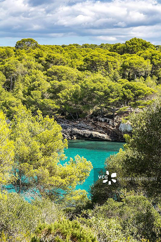 西班牙巴利阿里群岛梅诺卡岛图尔凯塔海湾图片素材