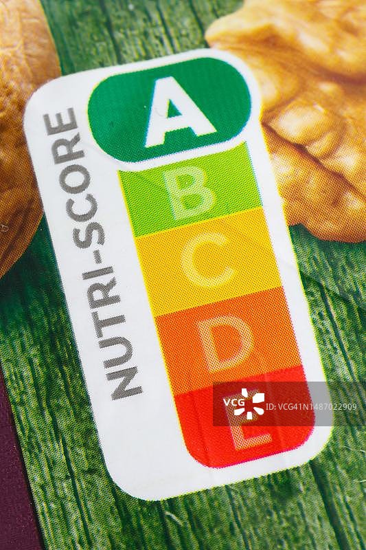 营养评分标签符号：健康饮食食品红绿灯（德国斯图加特）图片素材