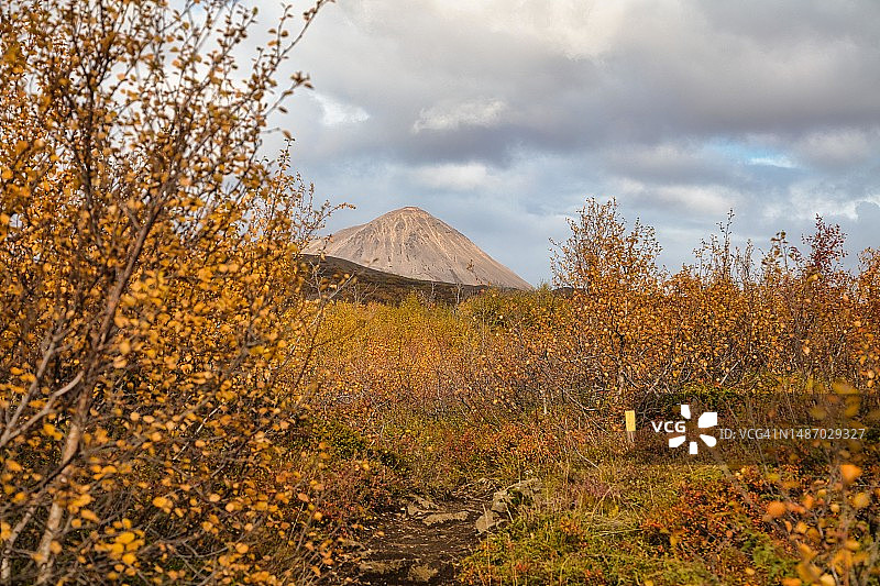 米湖附近的秋季火山景观，冰岛北部，冰岛图片素材