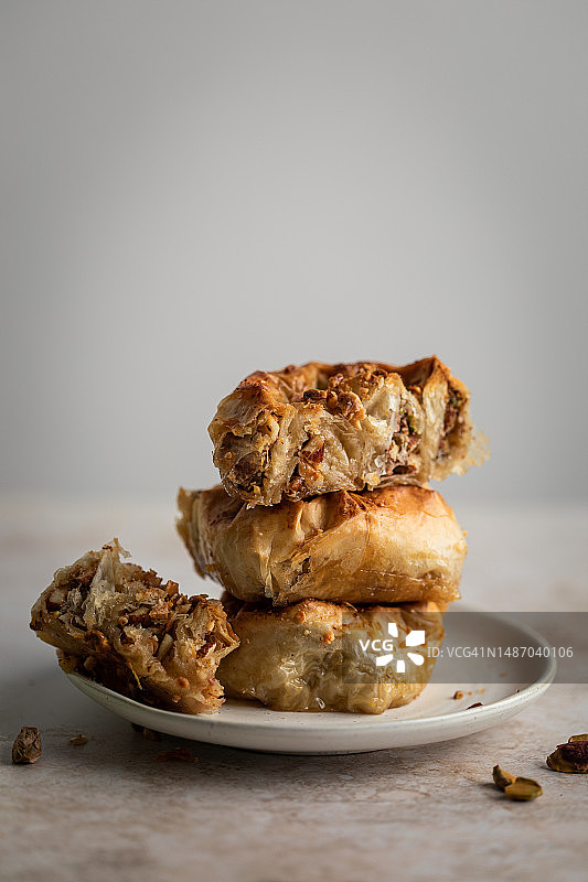 自制开心果杏仁果仁蜜饼图片素材