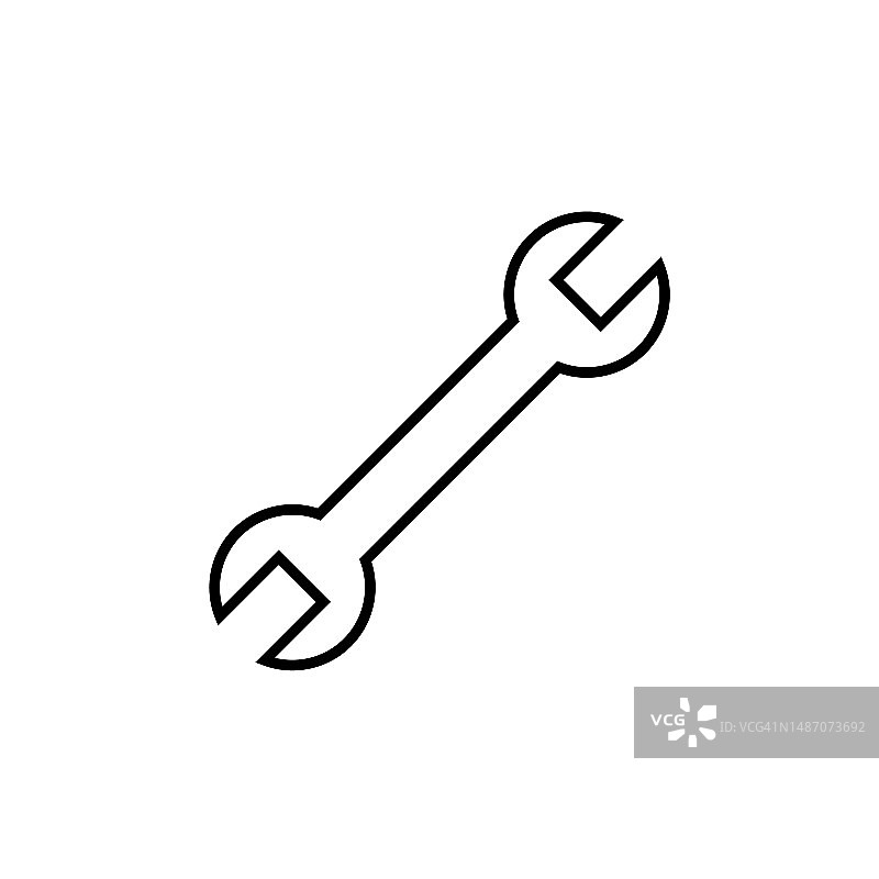 扳手线条图标，矢量标志图片素材