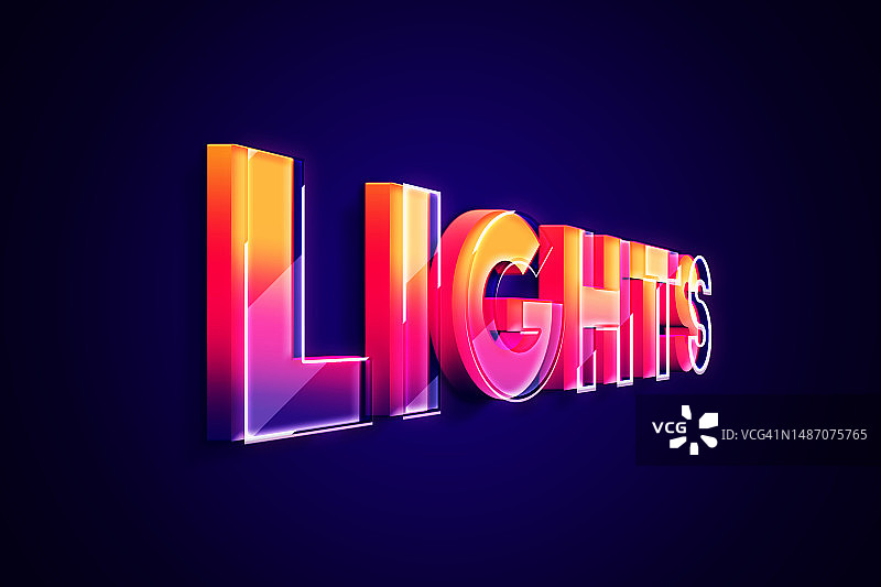 深色背景上现代3D风格的“灯光”图片素材