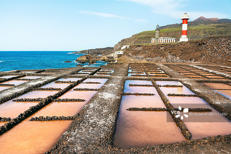 拉帕尔马岛南部富恩卡连特盐滩的迷人风光图片素材