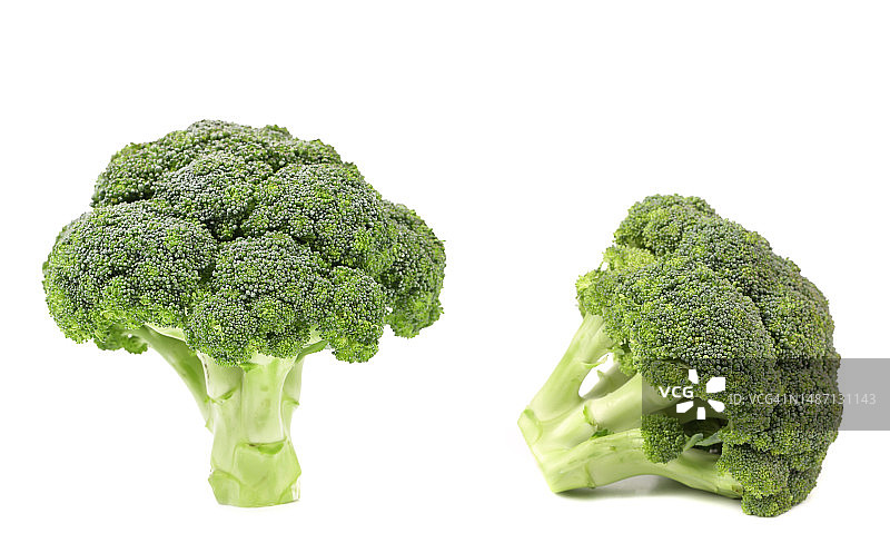 白色背景下的西兰花特写，摩尔多瓦图片素材