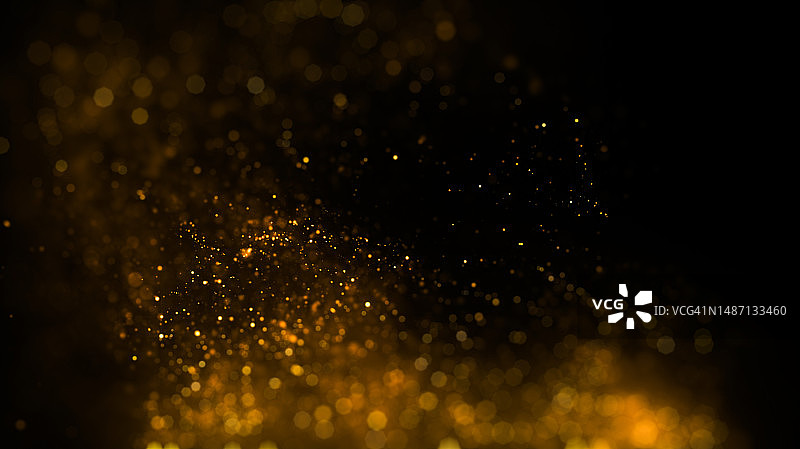 金色模糊粒子，留白图片素材