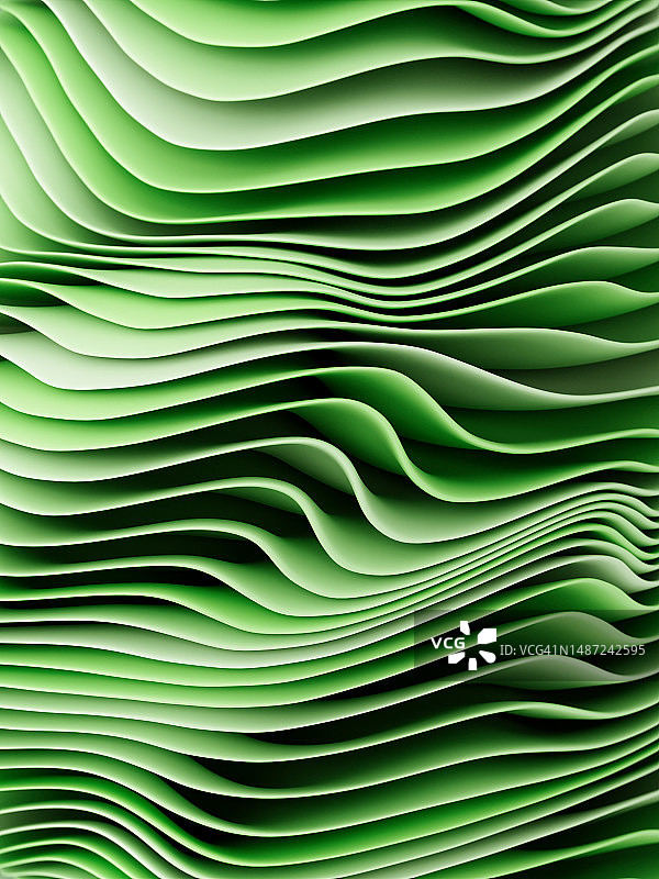 3D抽象绿色扭曲形状图片素材
