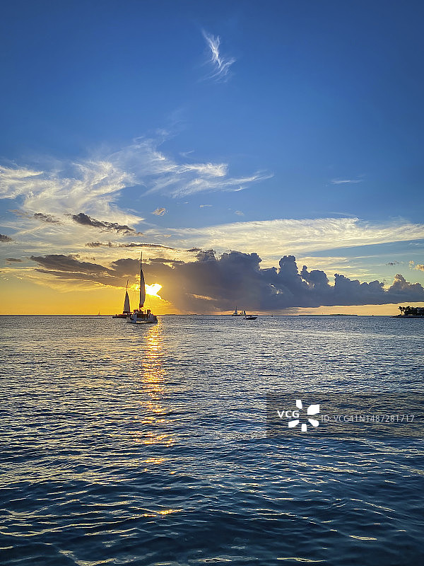 美国佛罗里达州西礁岛的日落图片素材